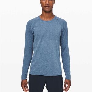 Lululemon Metal Vent Tech Long Sleeve Mens Midnight Shadow Tempest Blue Sz L